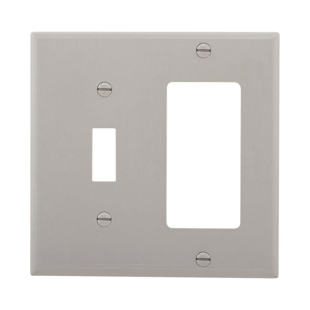Wallplate 2G Toggle/Deco Nylon Std GY