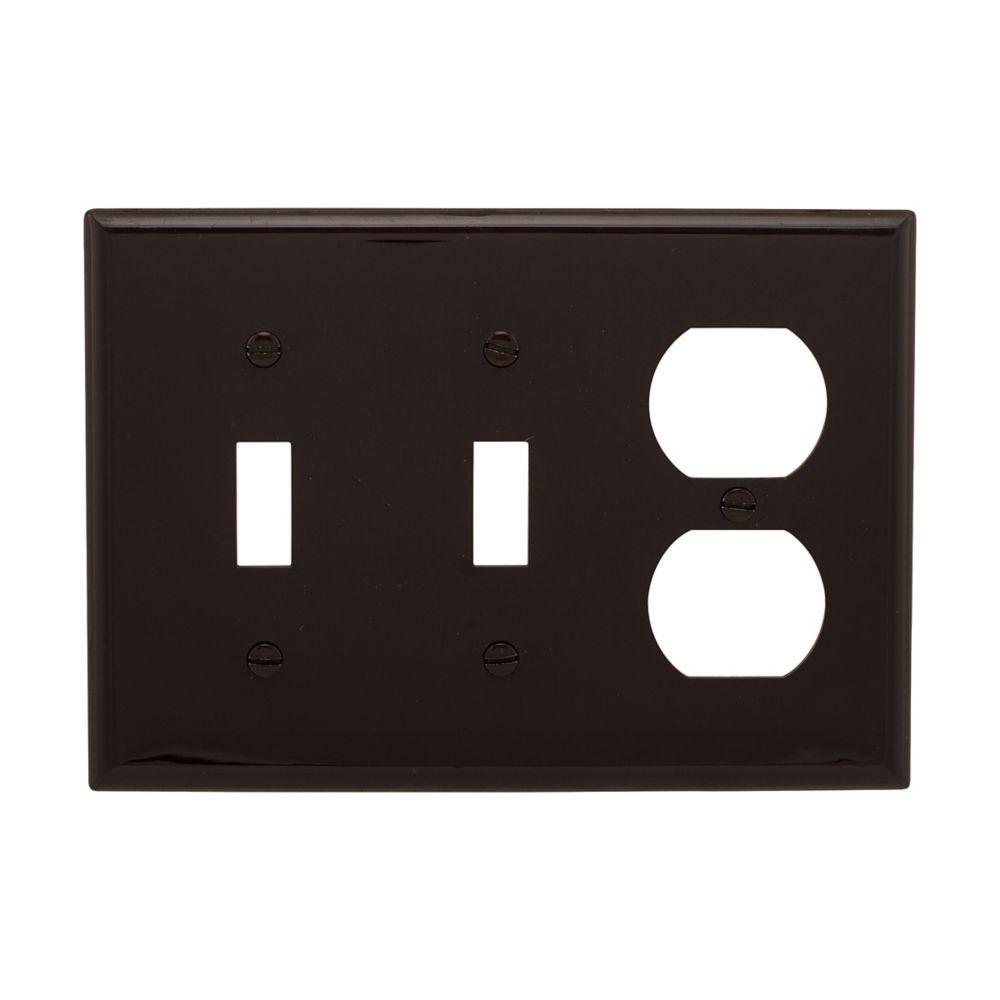 Wallplate 3G 2Toggle/1Dup Nylon Std BR
