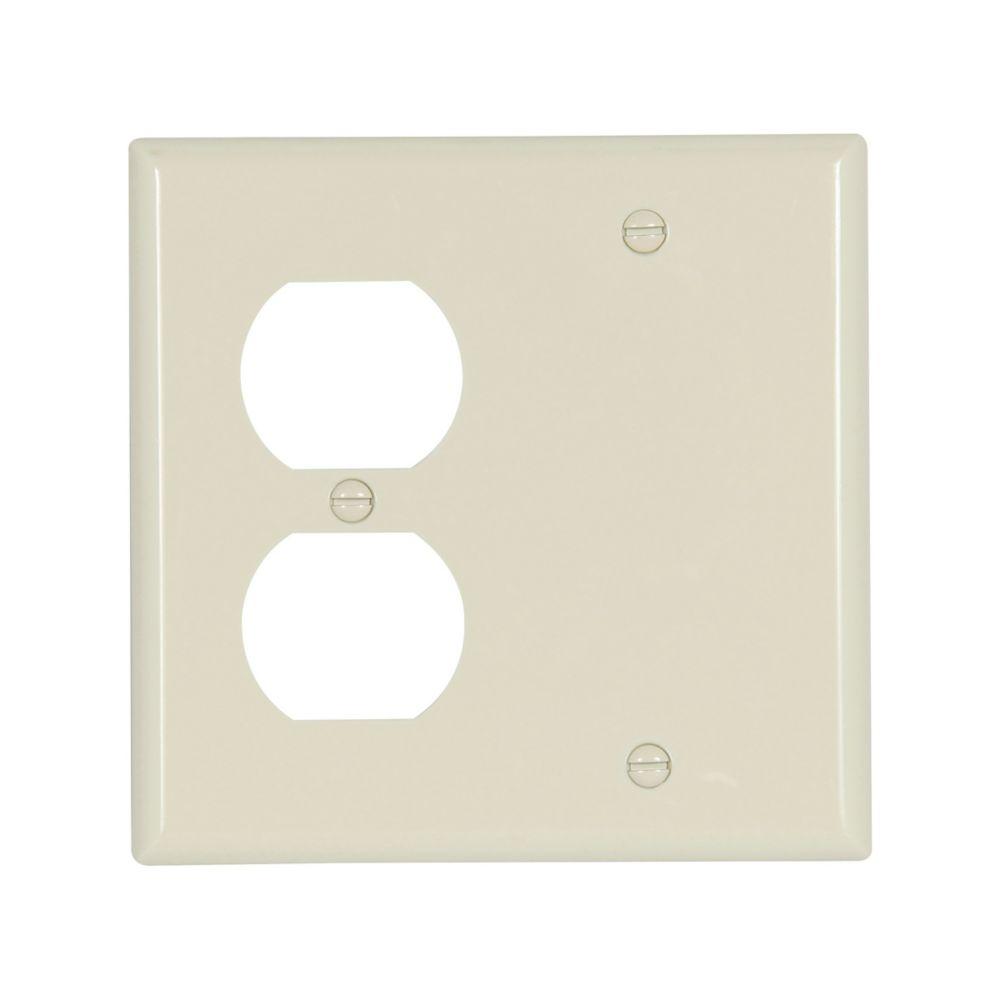 Wallplate 2G Duplex/Blank Nylon Std AL