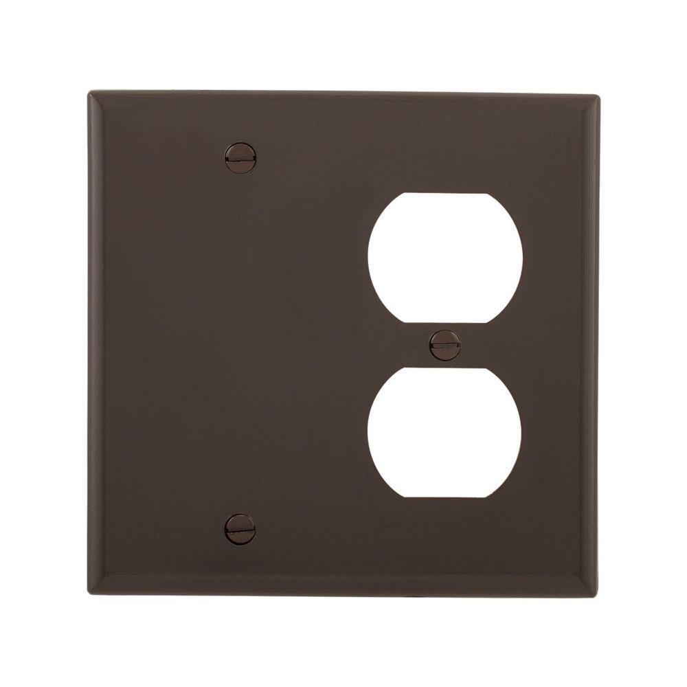 Wallplate 2G Duplex/Blank Nylon Std BR