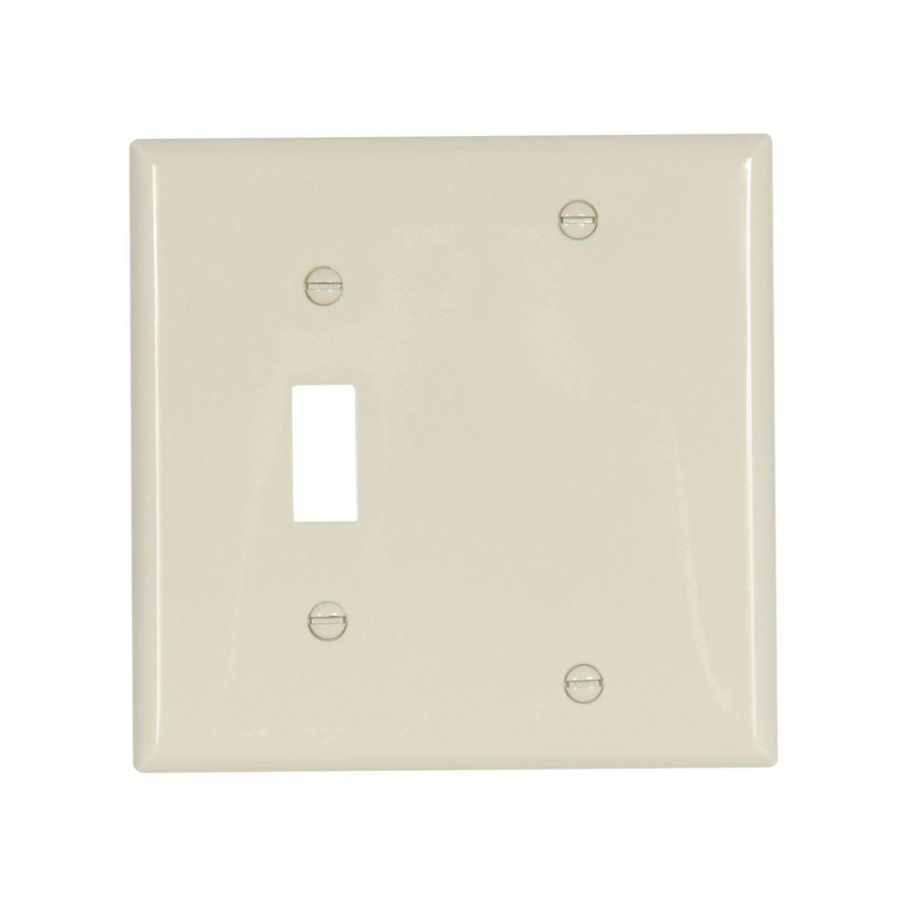 Wallplate 2G Toggle/Blank Nylon Std AL