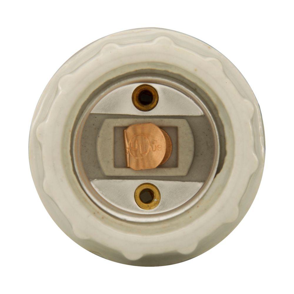Sign Socket 2Pc W/9&#34; Leads Porc WH