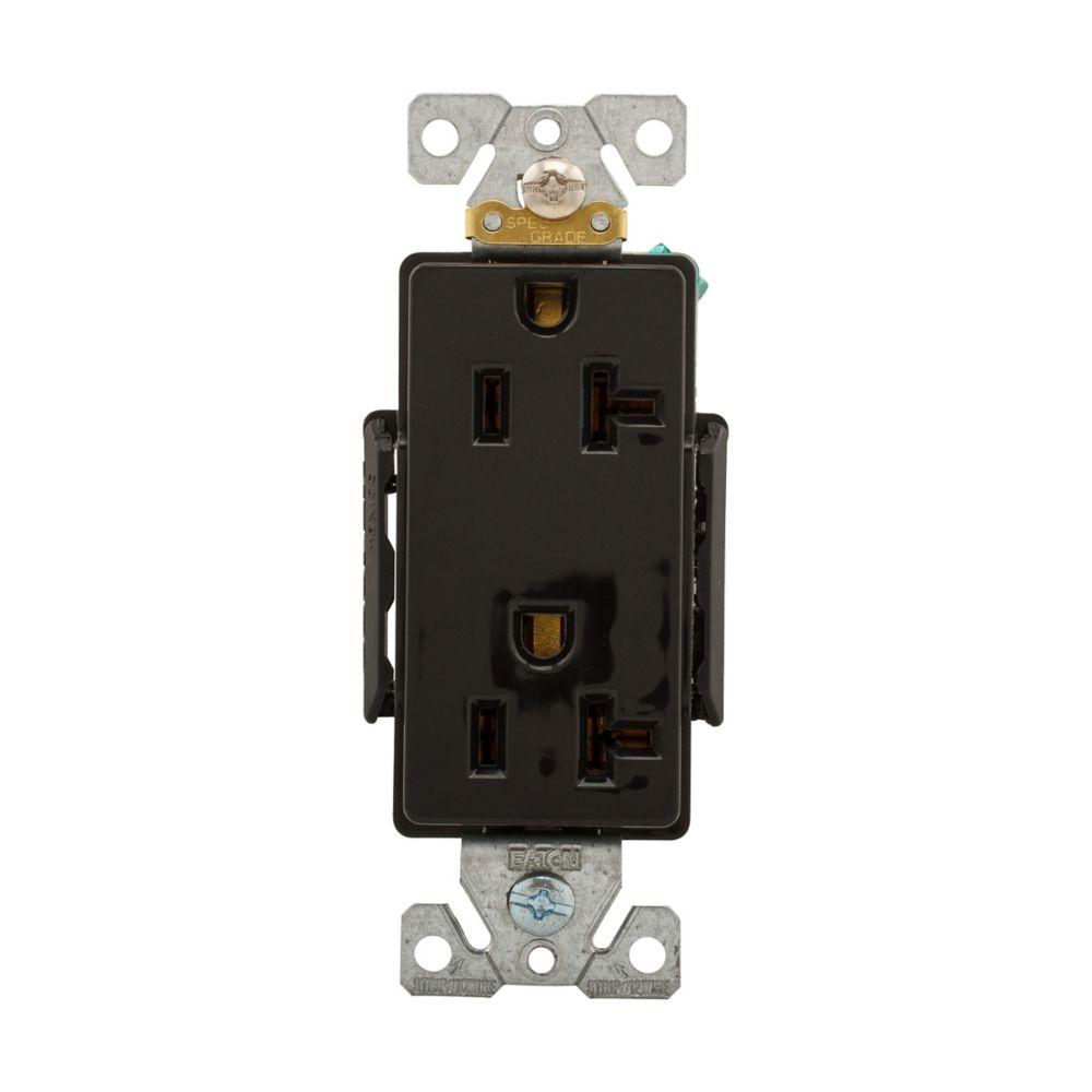 Recp Deco Dup20A125V2P3W B/Swire BrSt BK