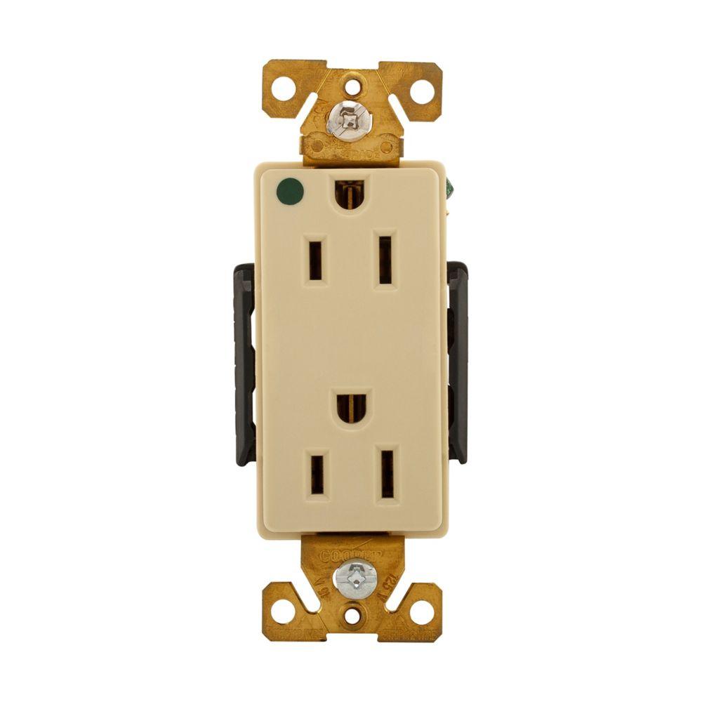 Recp HG Deco Dup 15A125V 2P3W Str B&S IV