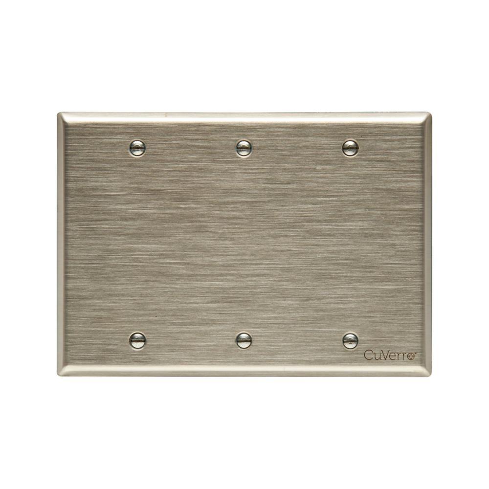 Wallplate 3G Blank Box Mount Std SS