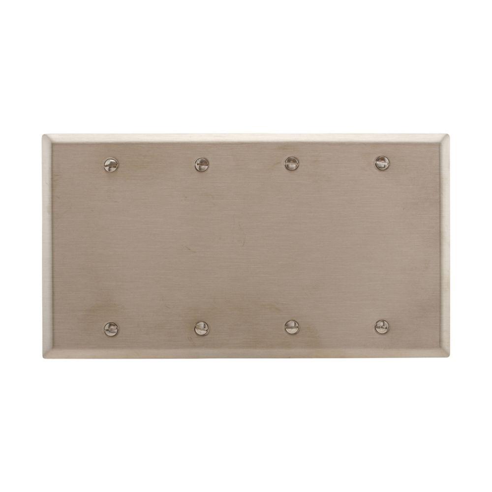 Wallplate 4G Blank Box Mount Std SS