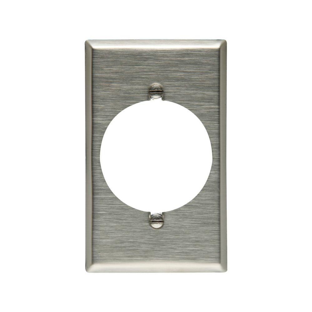 Wallplate 1G Sgl Recp 2.1563&#34;Hole Std SS