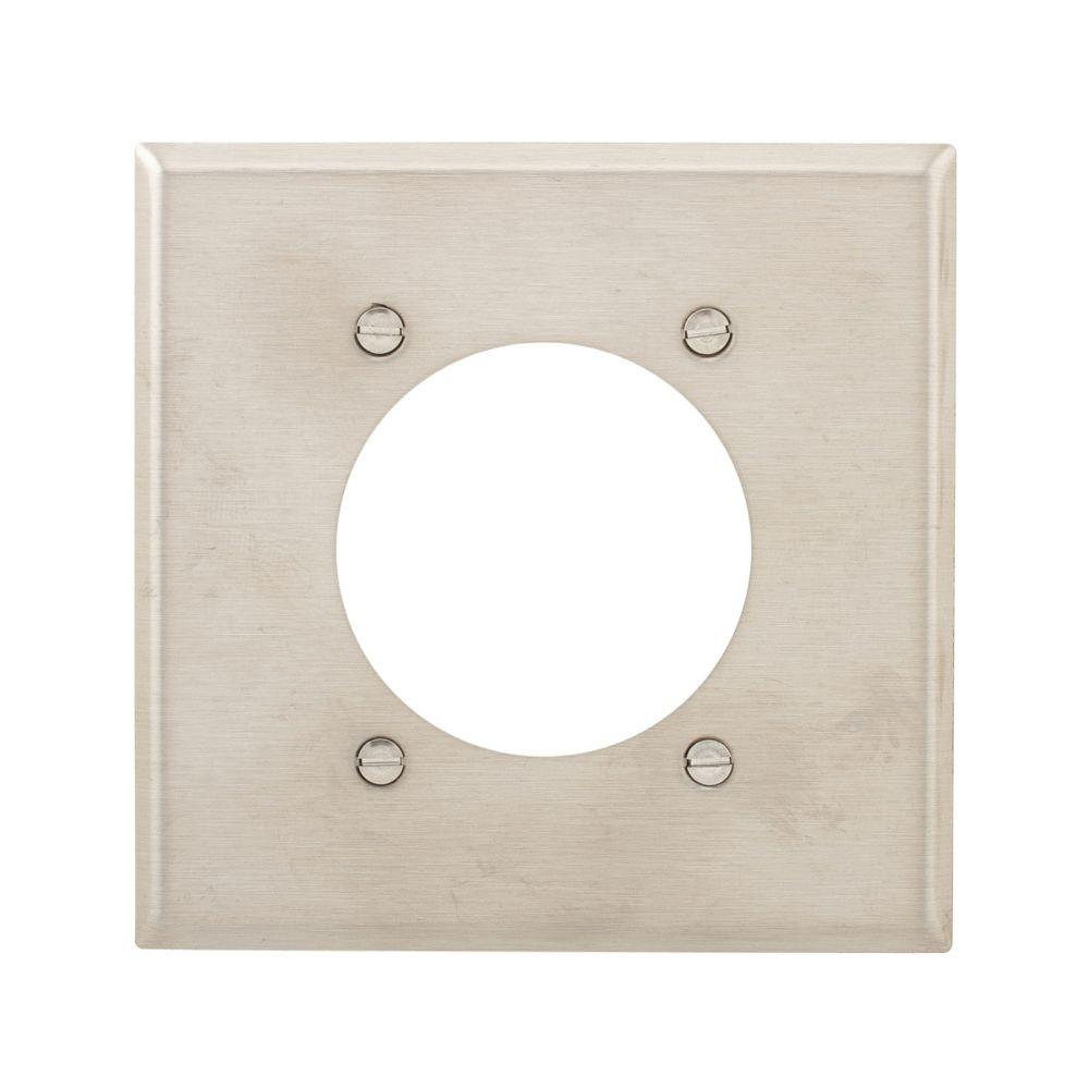Wallplate 2G Sgl Recp 2.2813&#34;Hole Std SS
