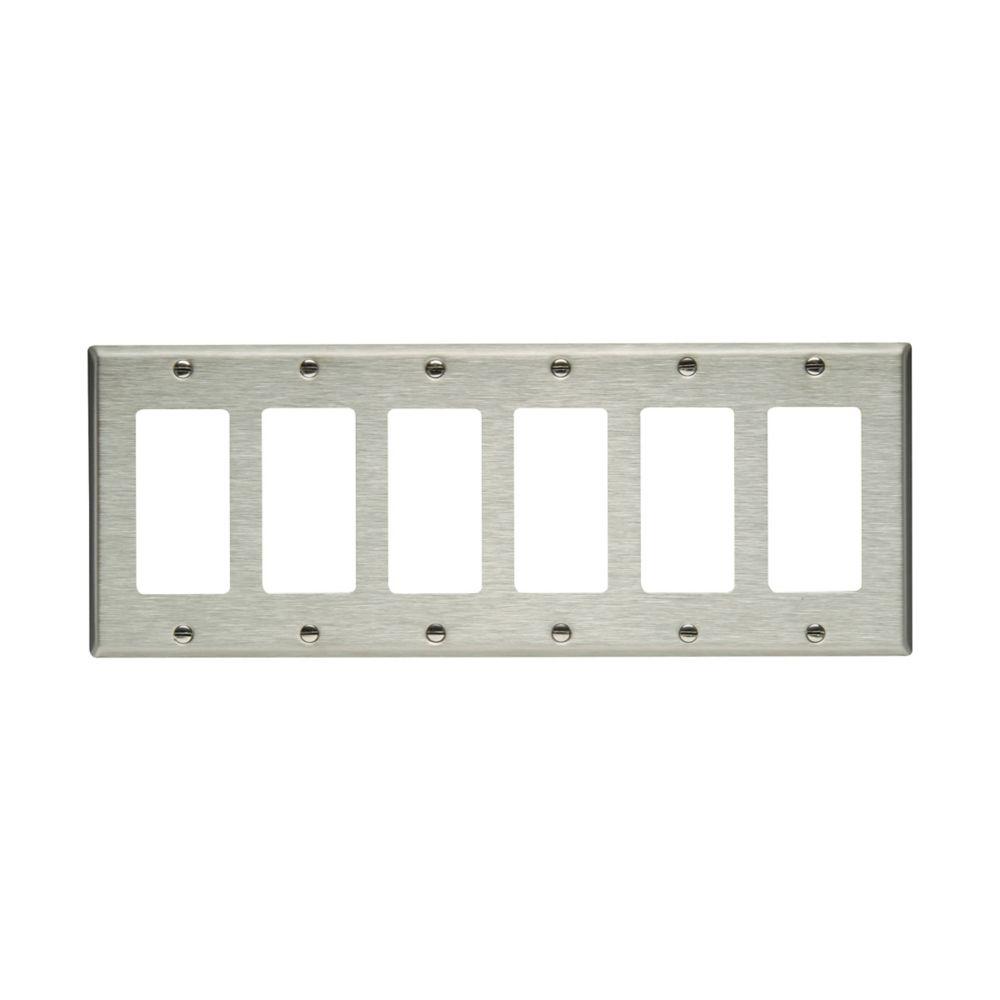 Wallplate 6G Decorator Std SS