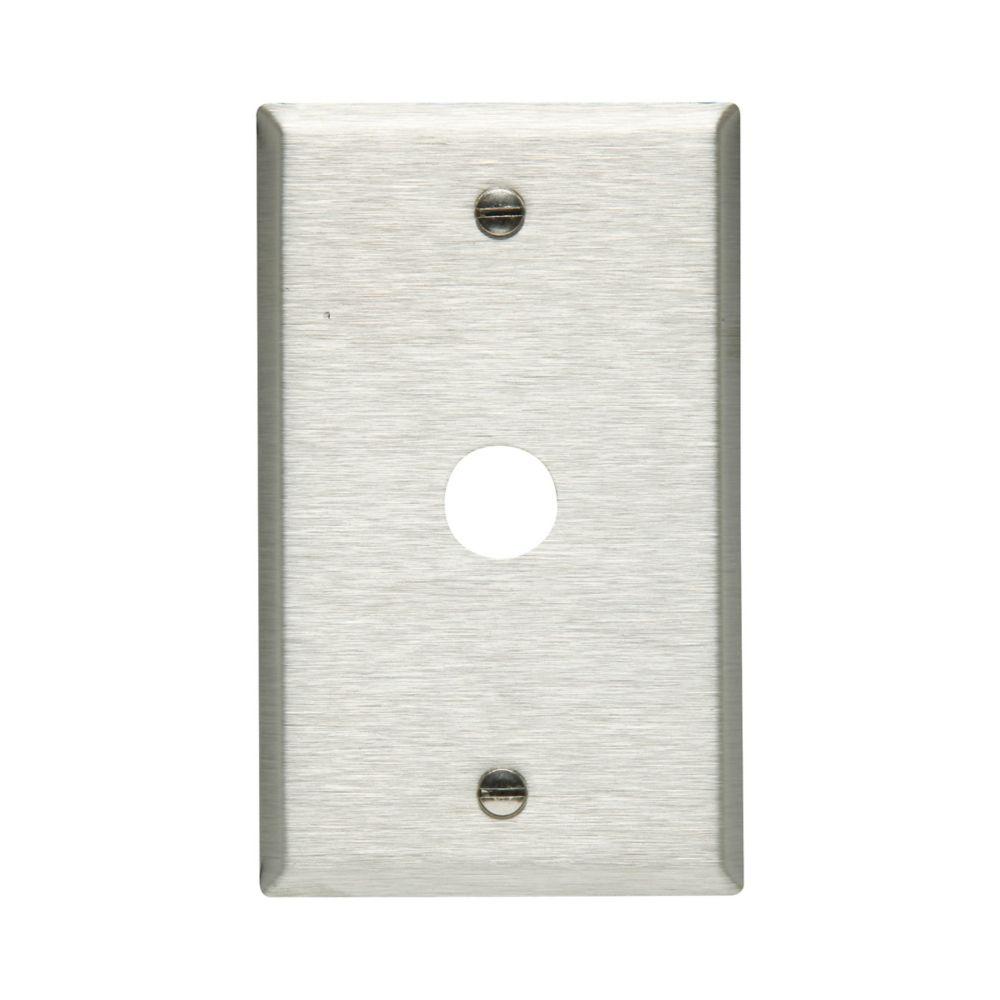 Wallplate 1G with .625&#34; Hole Std SS