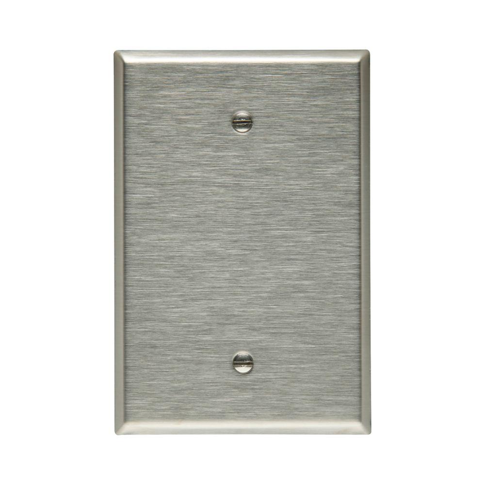 Wallplate 1G Blank Box Mount Oversize SS