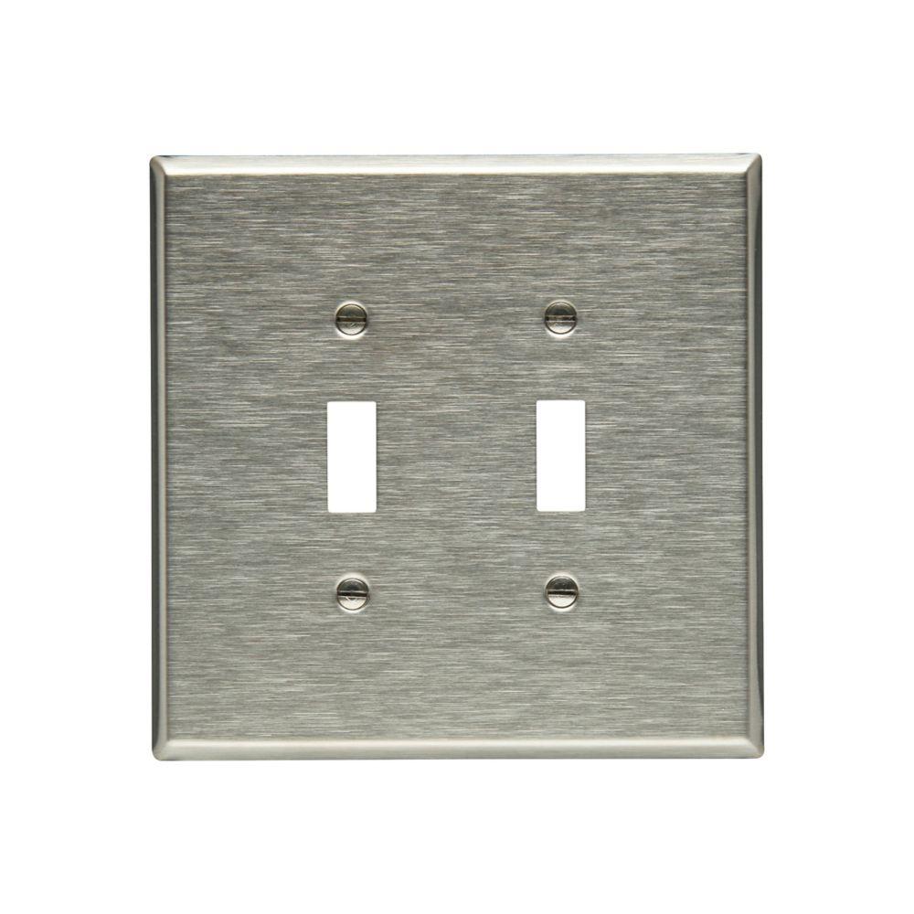 Wallplate 2G Toggle Oversize SS