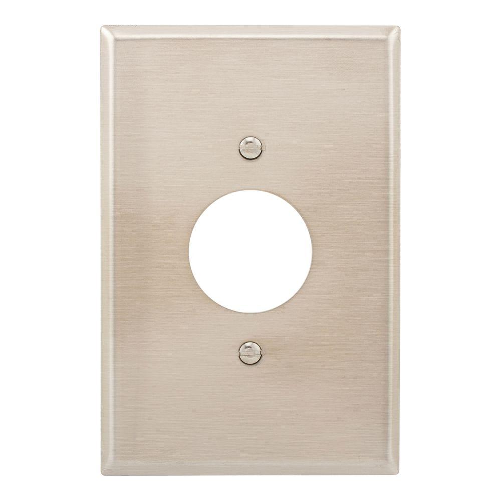 Wallplate 1G Sgl Recp 1.406&#34; Hole Ovr SS