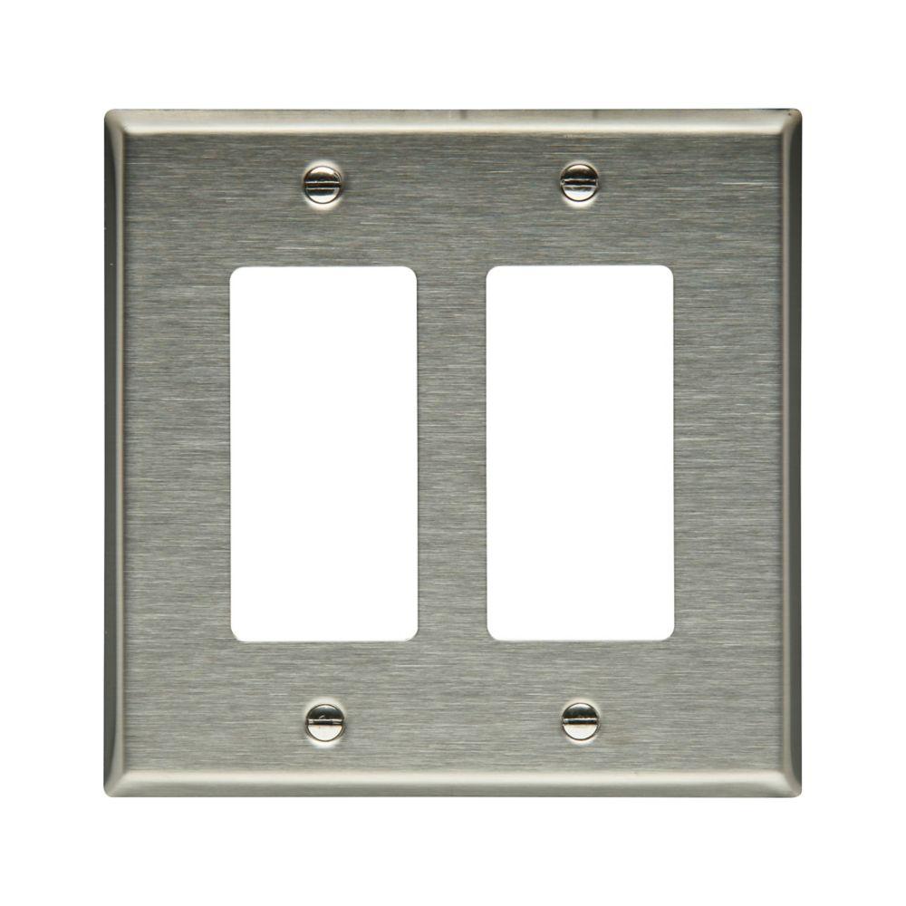 Wallplate 2G Decorator Mid SS