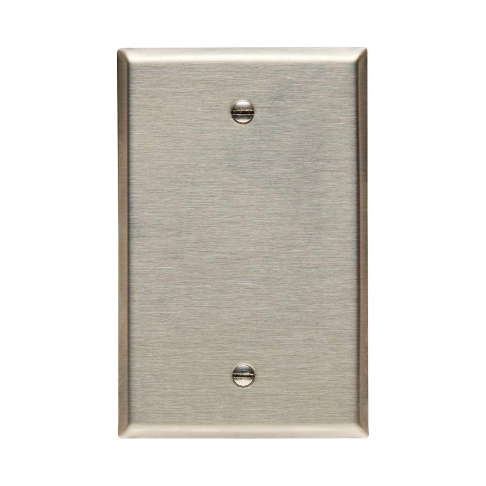Wallplate 1G Blank Box Mount Mid SS