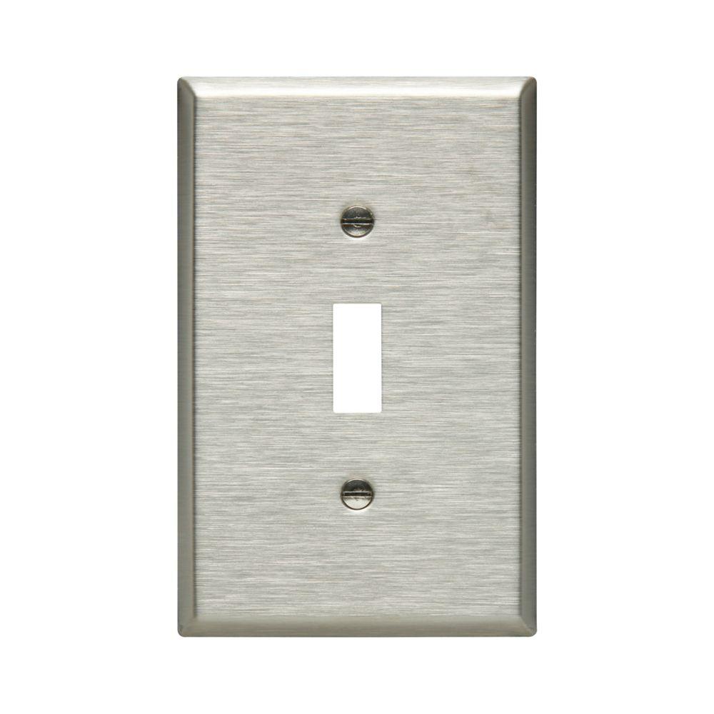 Wallplate 1G Toggle Receptacle Mid SS