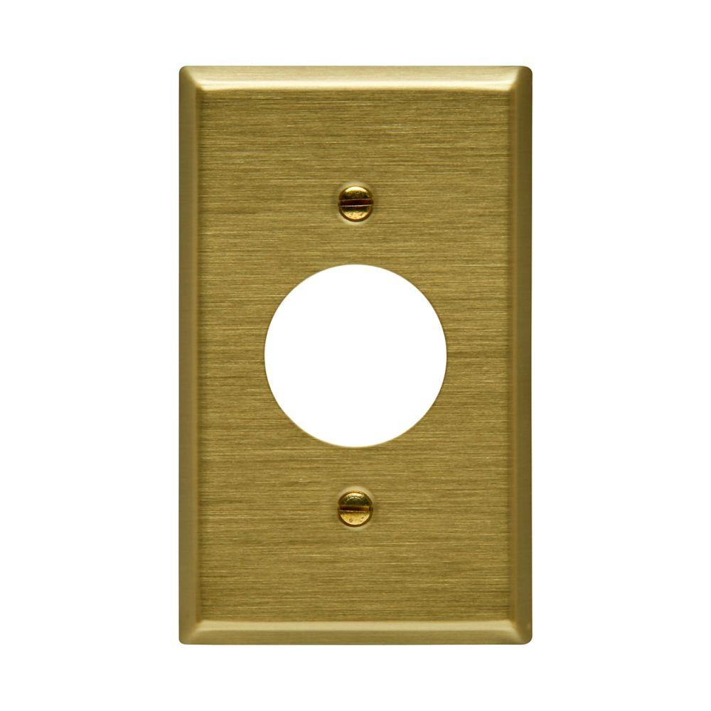 Wallplate 1G Sgl Recp 1.406&#34; Hole Std BR