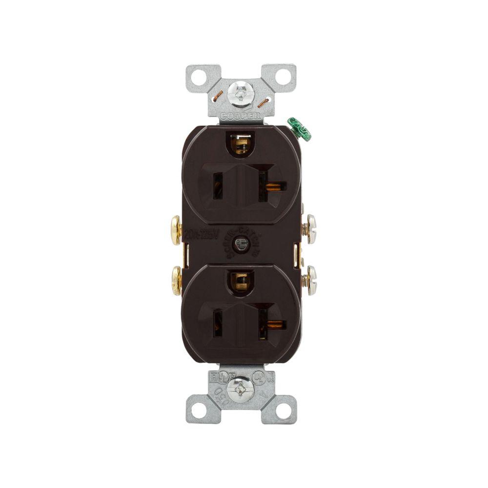 Recp Duplex 20A 125V 2P3W Str Swire BR
