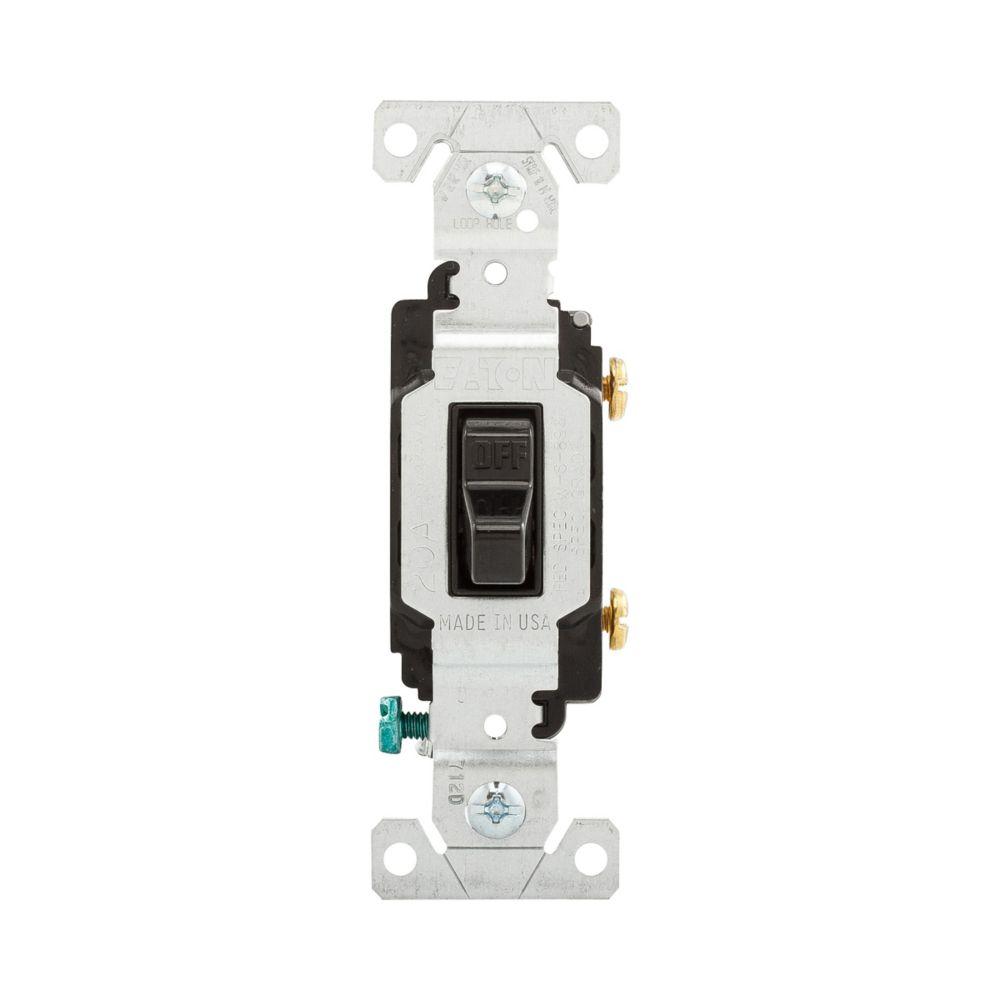 Switch Toggle SP 20A 120/277V Swire BK