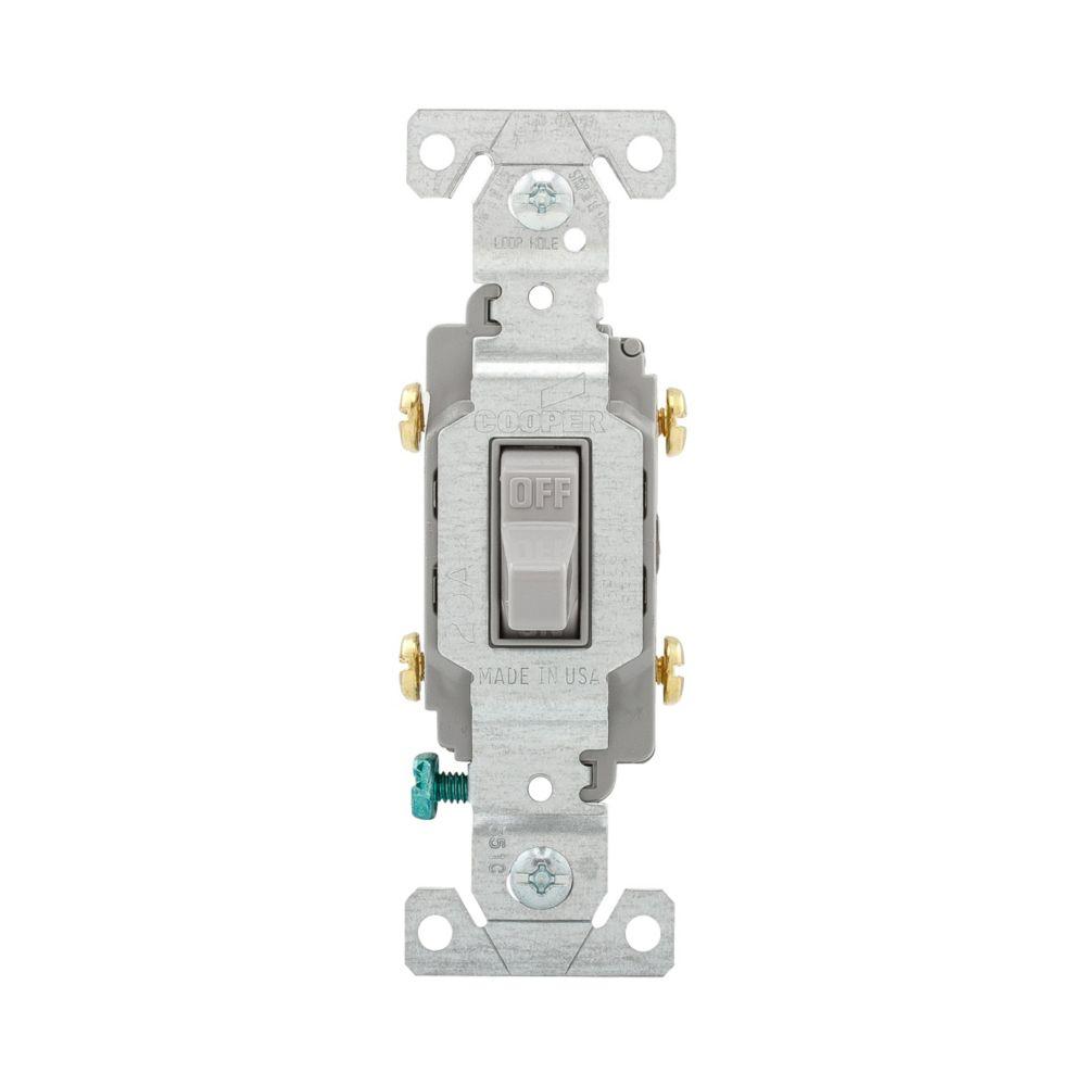 Switch Toggle DP 20A 120/277V Swire GY