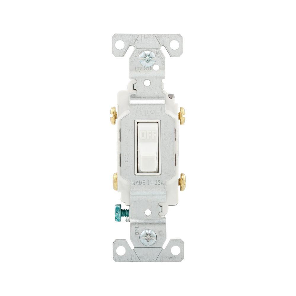 Switch Toggle DP 20A 120/277V Swire WH