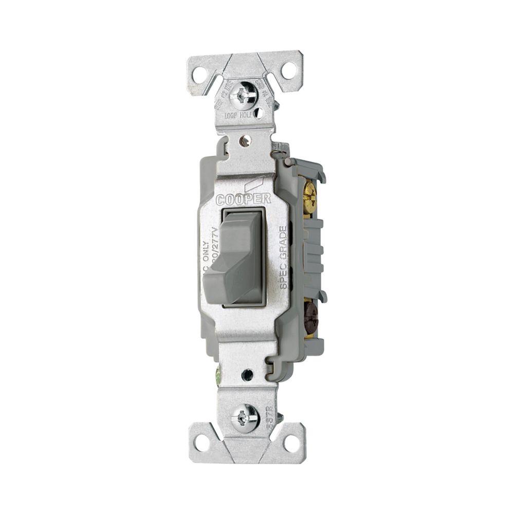 Switch Toggle 3Way 20A 120/277V Swire GY