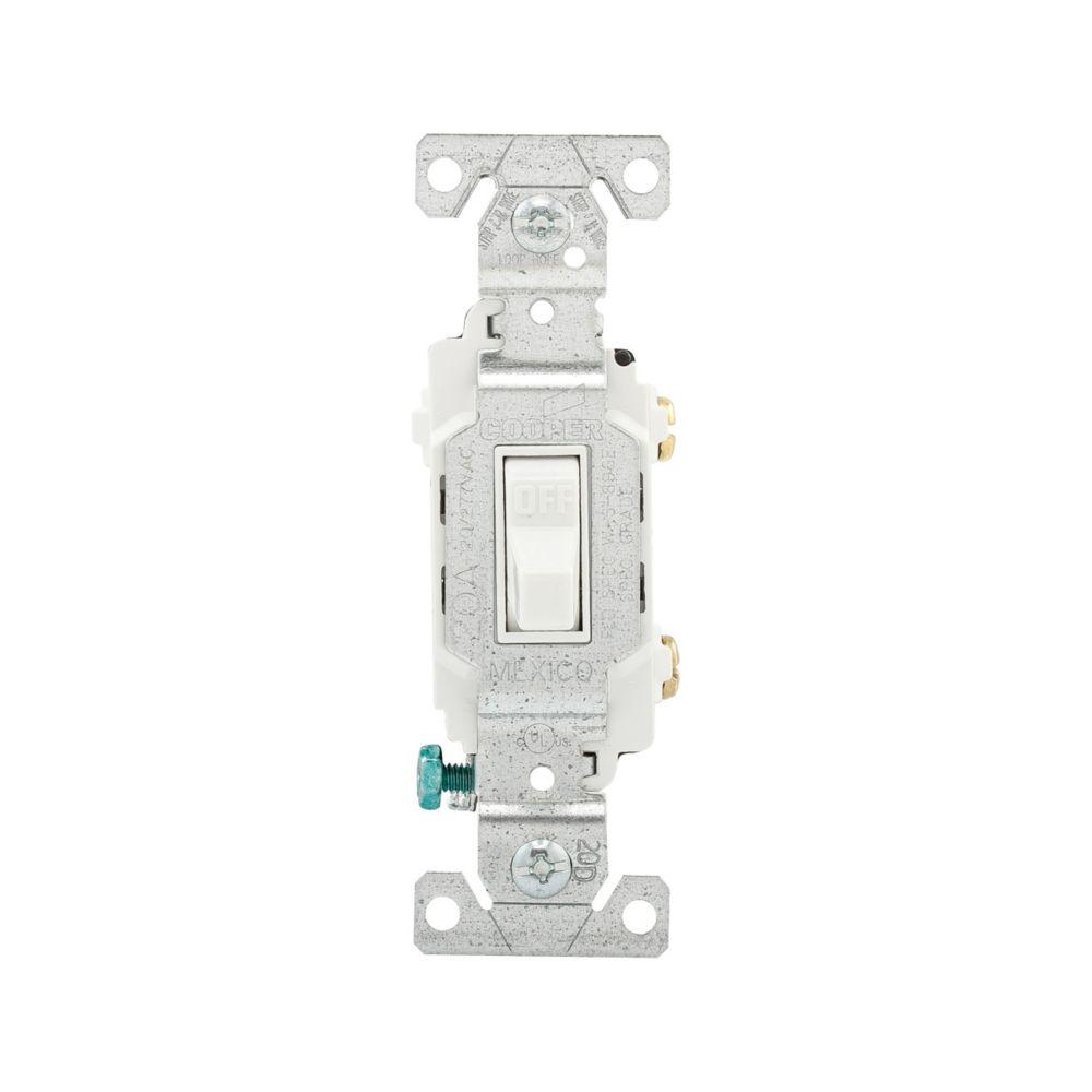 Switch Toggle SP 20A 120/277V B/Swire WH