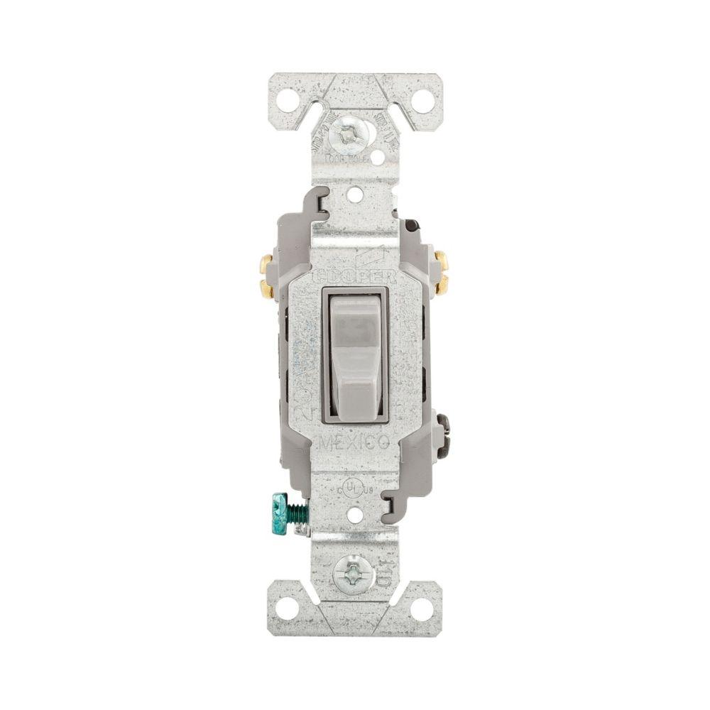 Switch Tog 3Way 20A 120/277V B/Swire GY