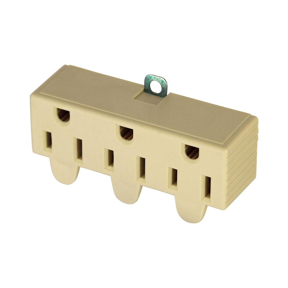 Adapt Grd 3 Outlet W/Grd Lug 15A 125V IV