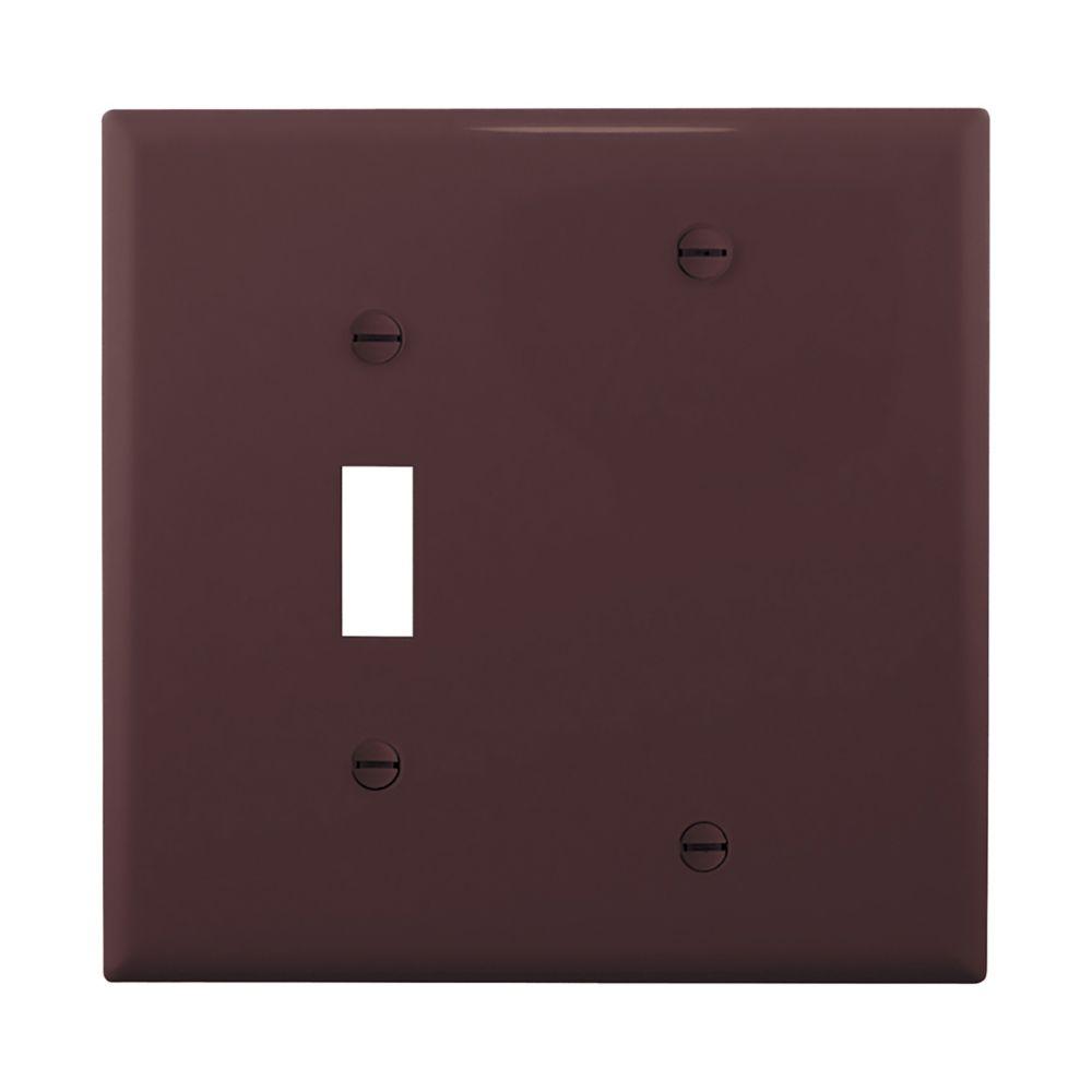 Wallplate 2G Toggle/Blank Poly Mid BR