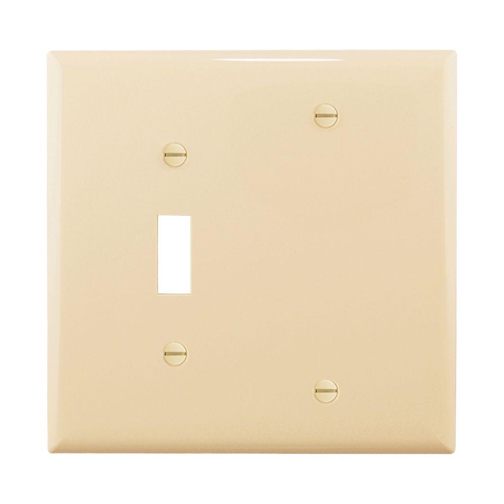 Wallplate 2G Toggle/Blank Poly Mid IV