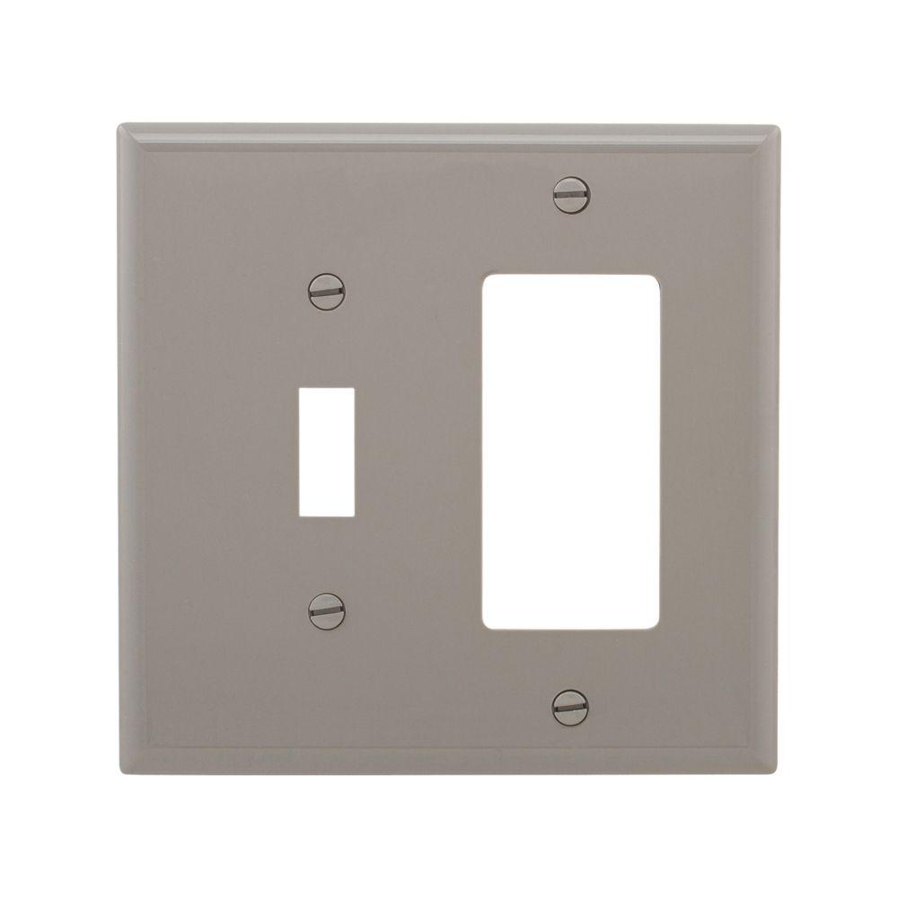 Wallplate 2G Toggle/Deco Poly Mid GY