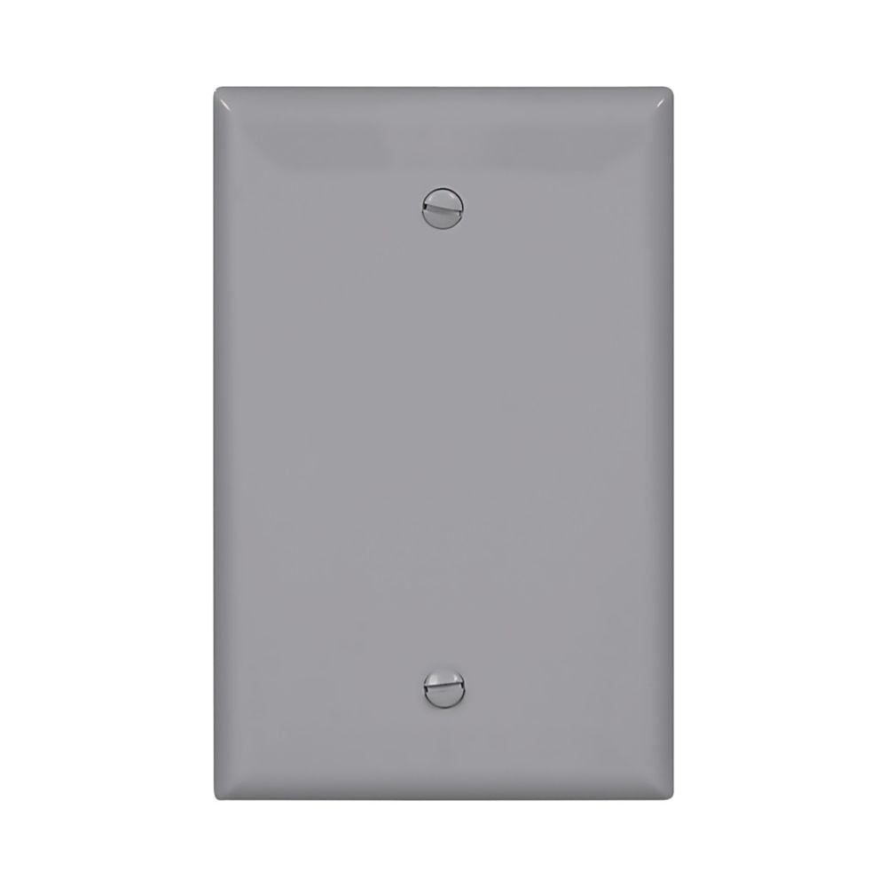 Wallplate 1G Blank Box Mount Poly Mid GY
