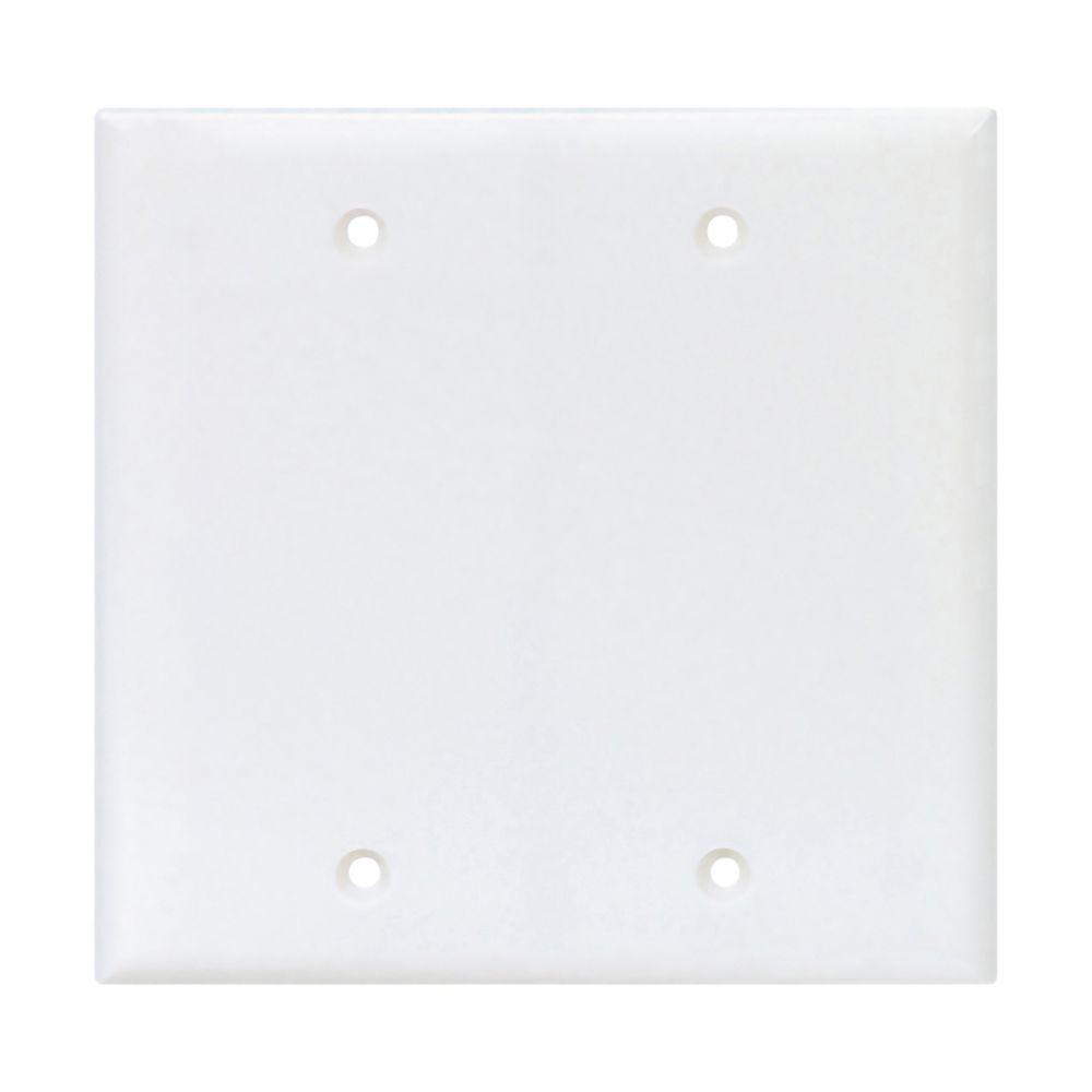 Wallplate 2G Blank Box Mount Poly Mid WH