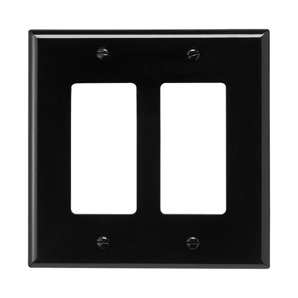 Wallplate 2G Decorator Poly Mid BK
