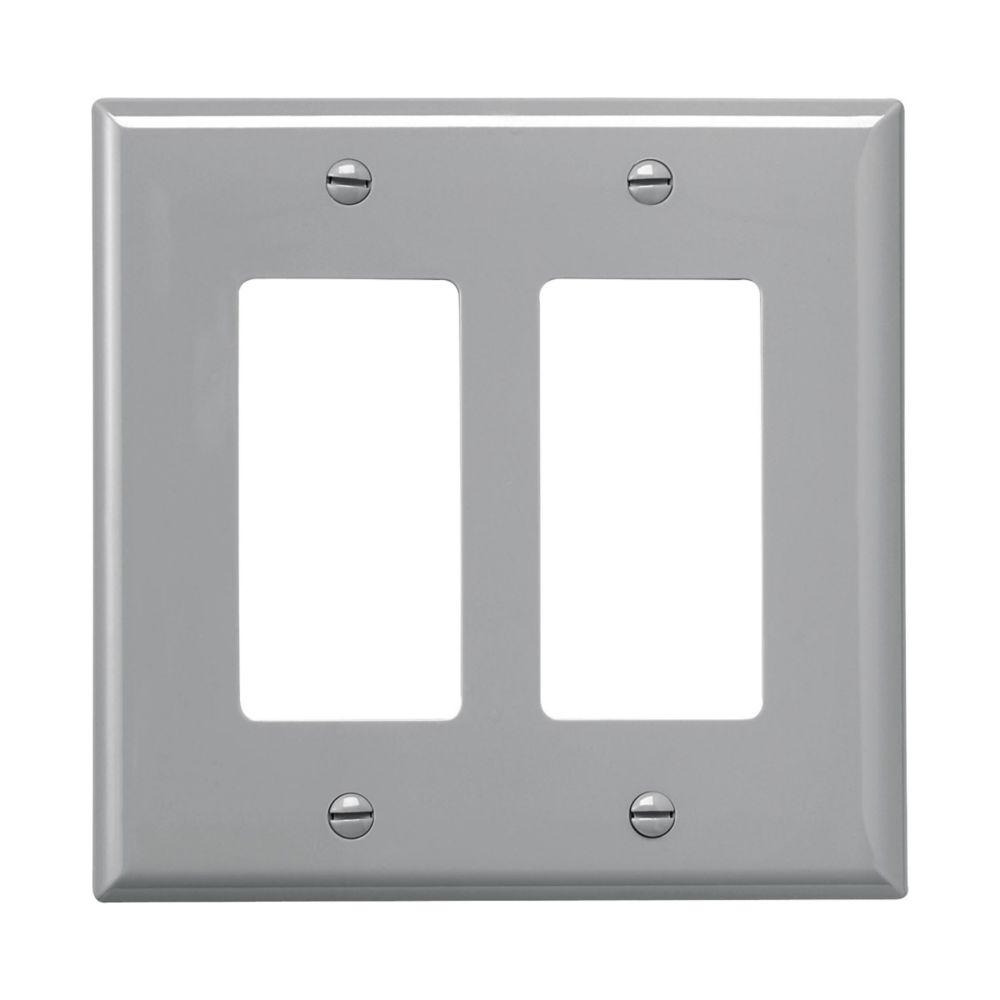 Wallplate 2G Decorator Poly Mid GY