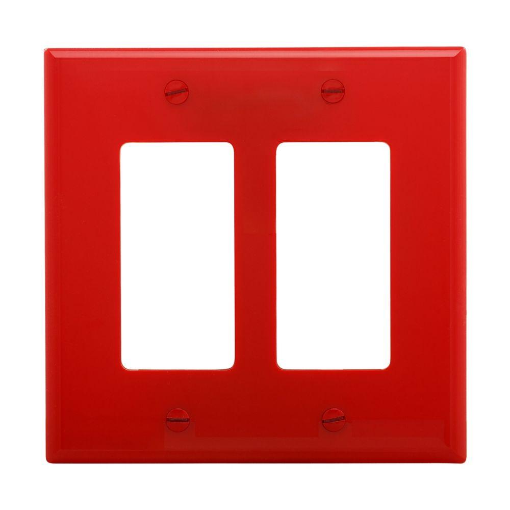 Wallplate 2G Decorator Poly Mid RD