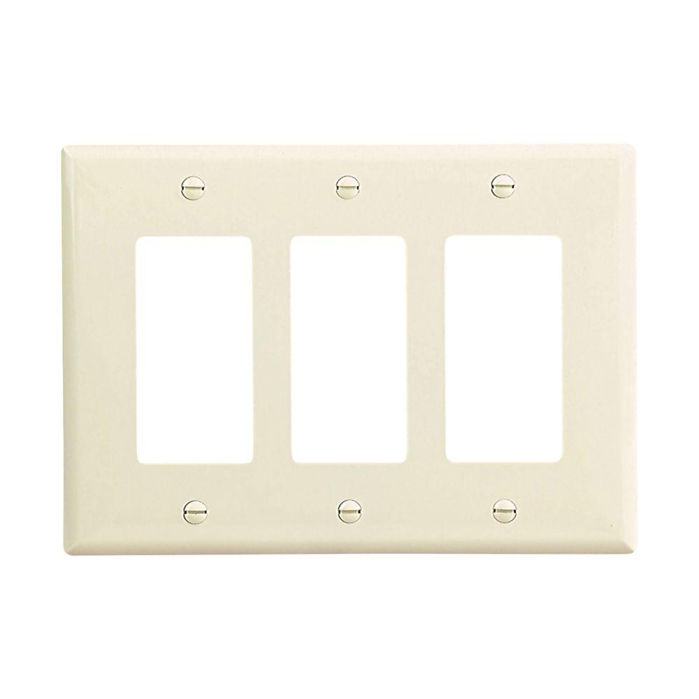 Wallplate 3G Decorator Poly Mid LA