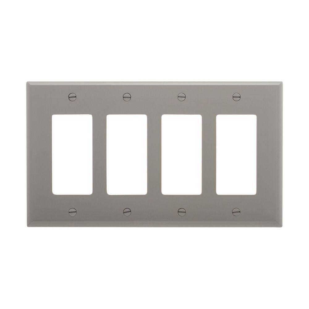 Wallplate 4G Decorator Poly Mid GY