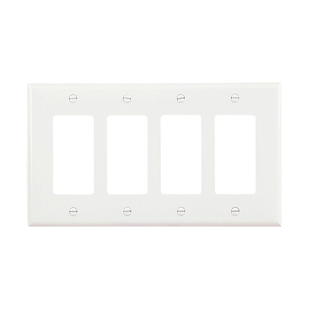 Wallplate 4G Decorator Poly Mid WH