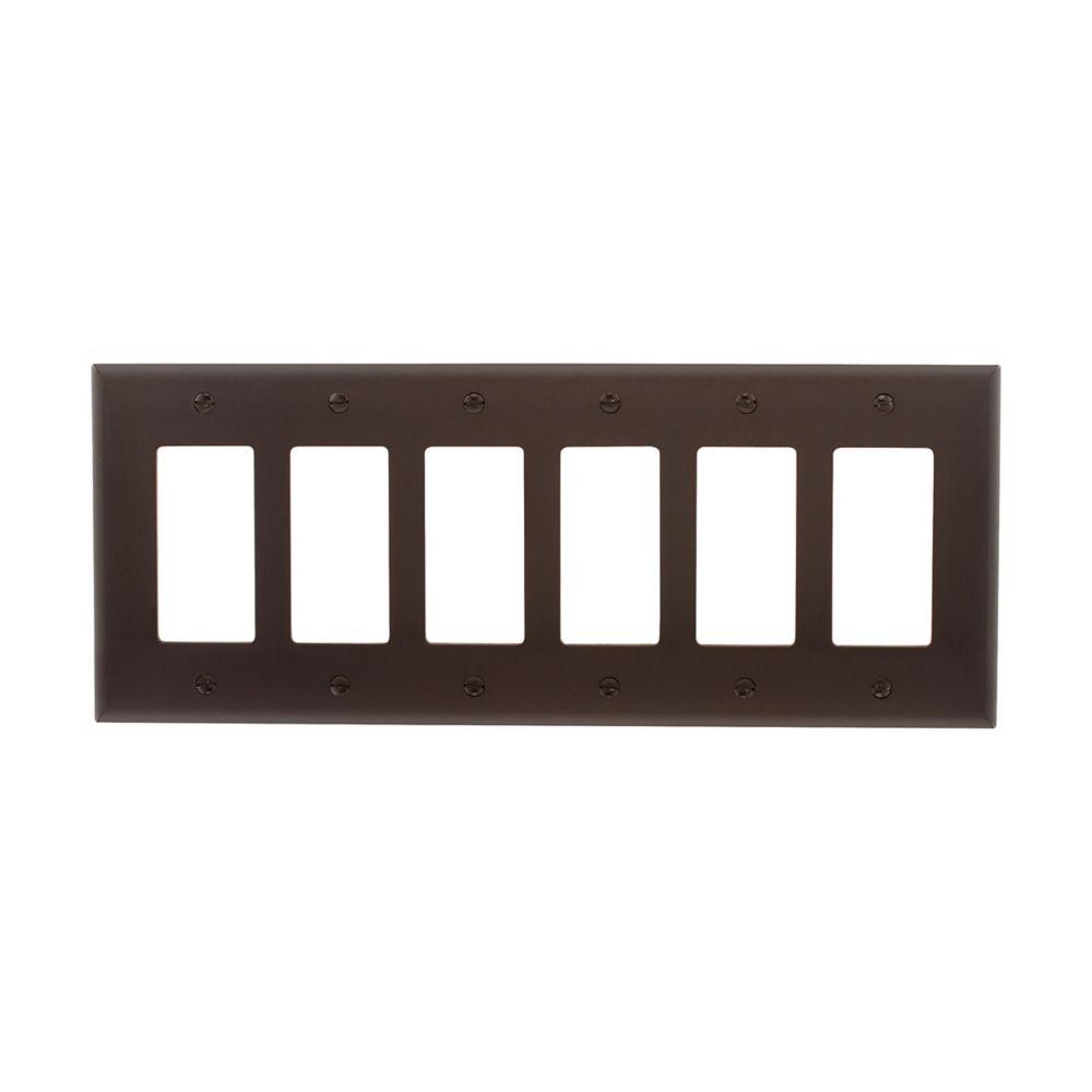 Wallplate 6G Decorator Poly Mid BR