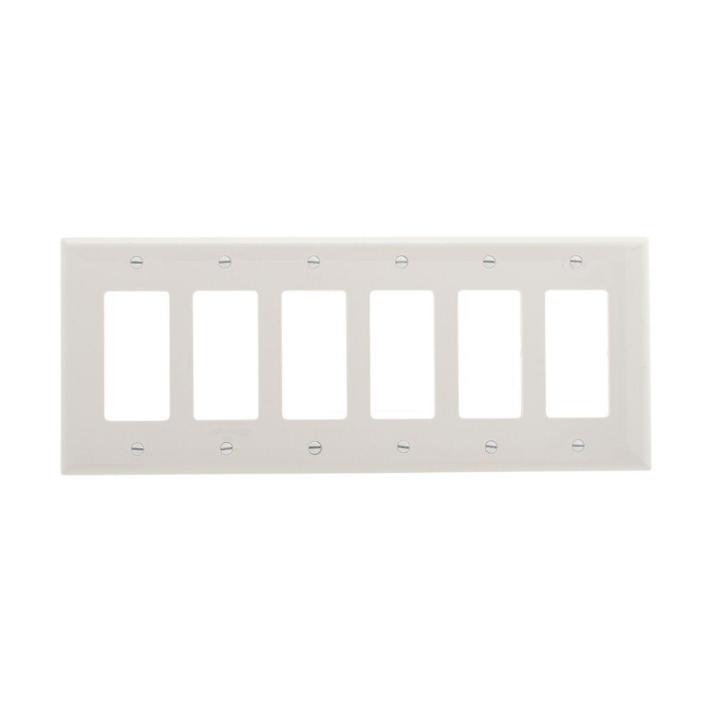 Wallplate 6G Decorator Poly Mid WH