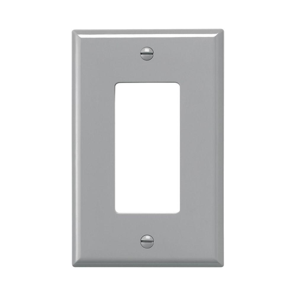 Wallplate 1G Decorator Poly Mid GY