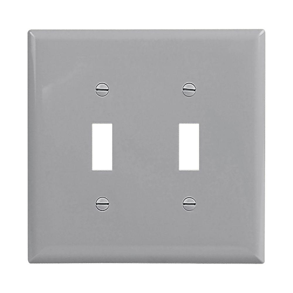 Wallplate 2G Toggle Poly Mid GY