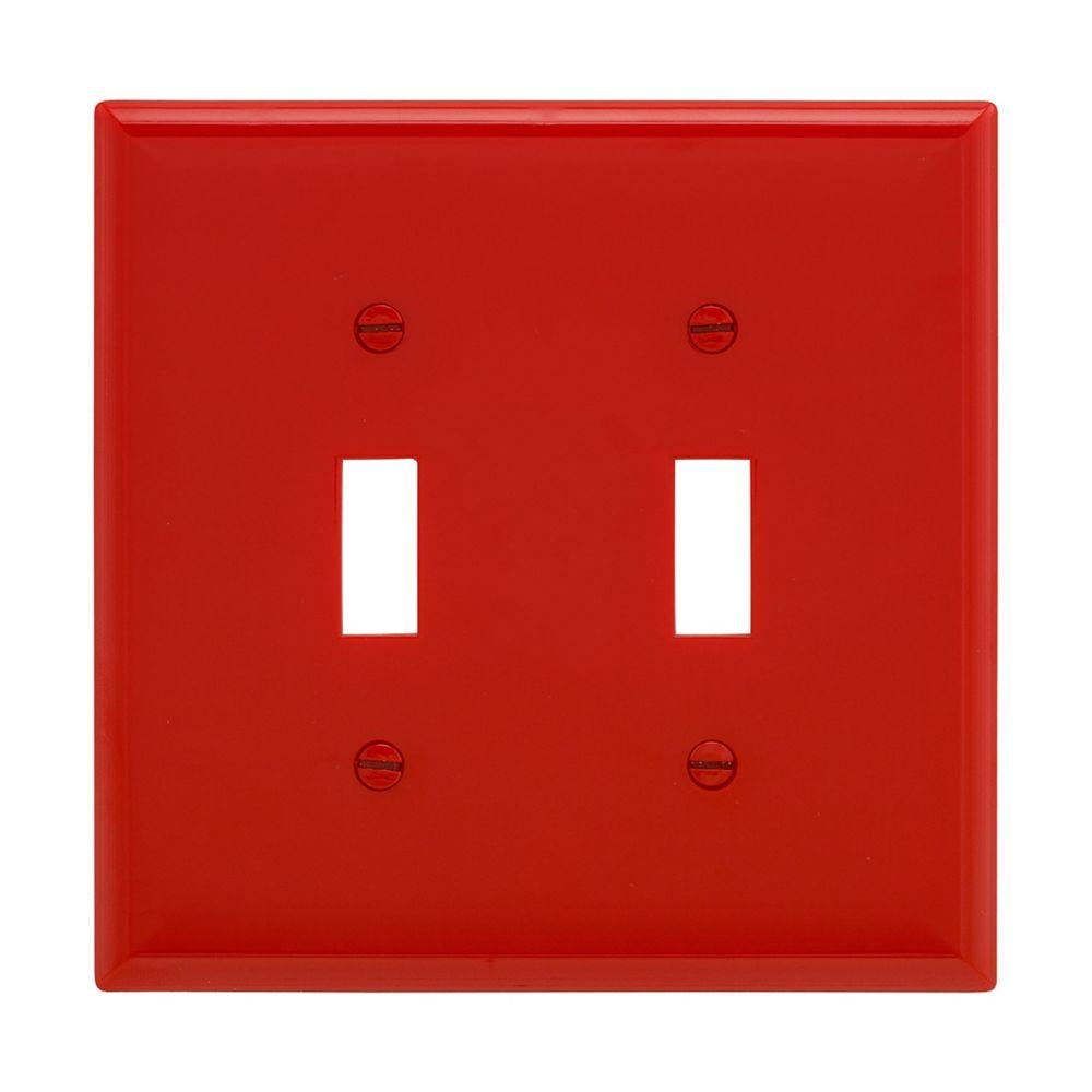 Wallplate 2G Toggle Poly Mid RD
