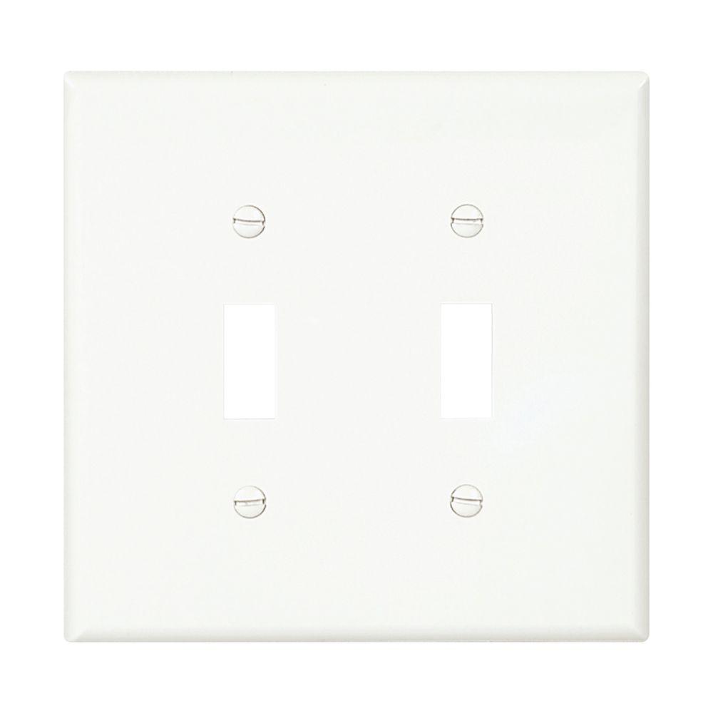 Wallplate 2G Toggle Poly Mid WH