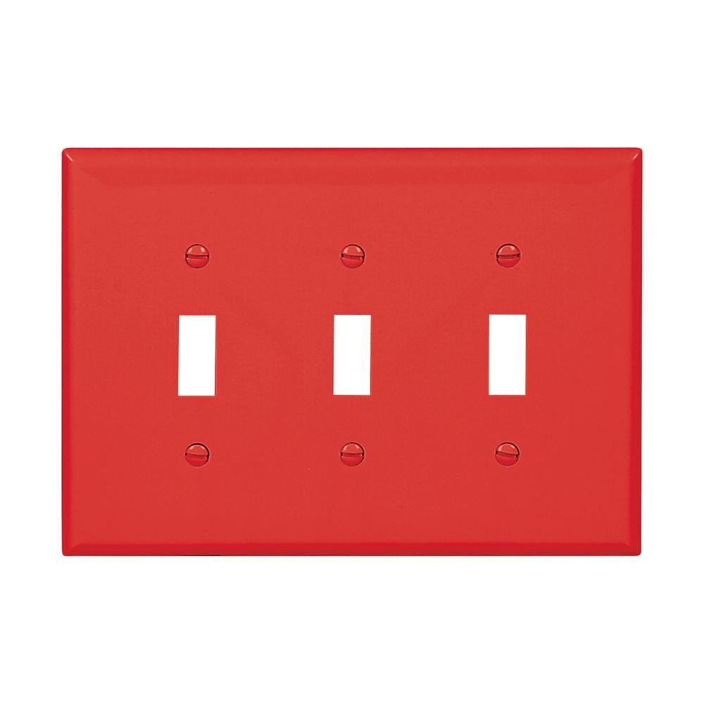 Wallplate 3G Toggle Poly Mid RD