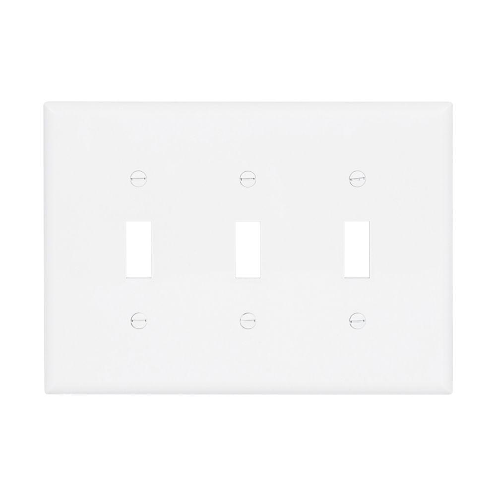 Wallplate 3G Toggle Poly Mid WH