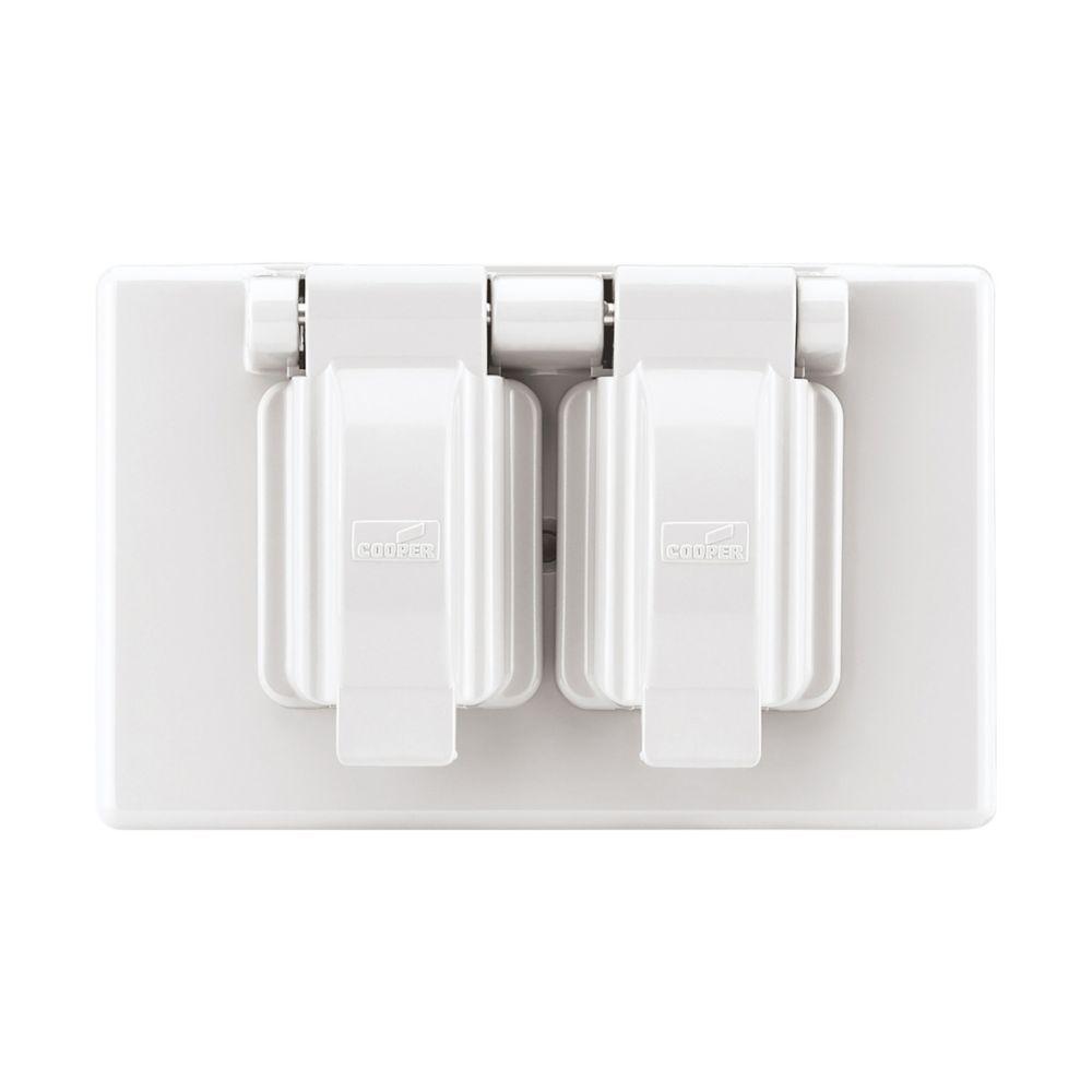Cover 1G Dup Recp Non-Wet Horiz Plas WH