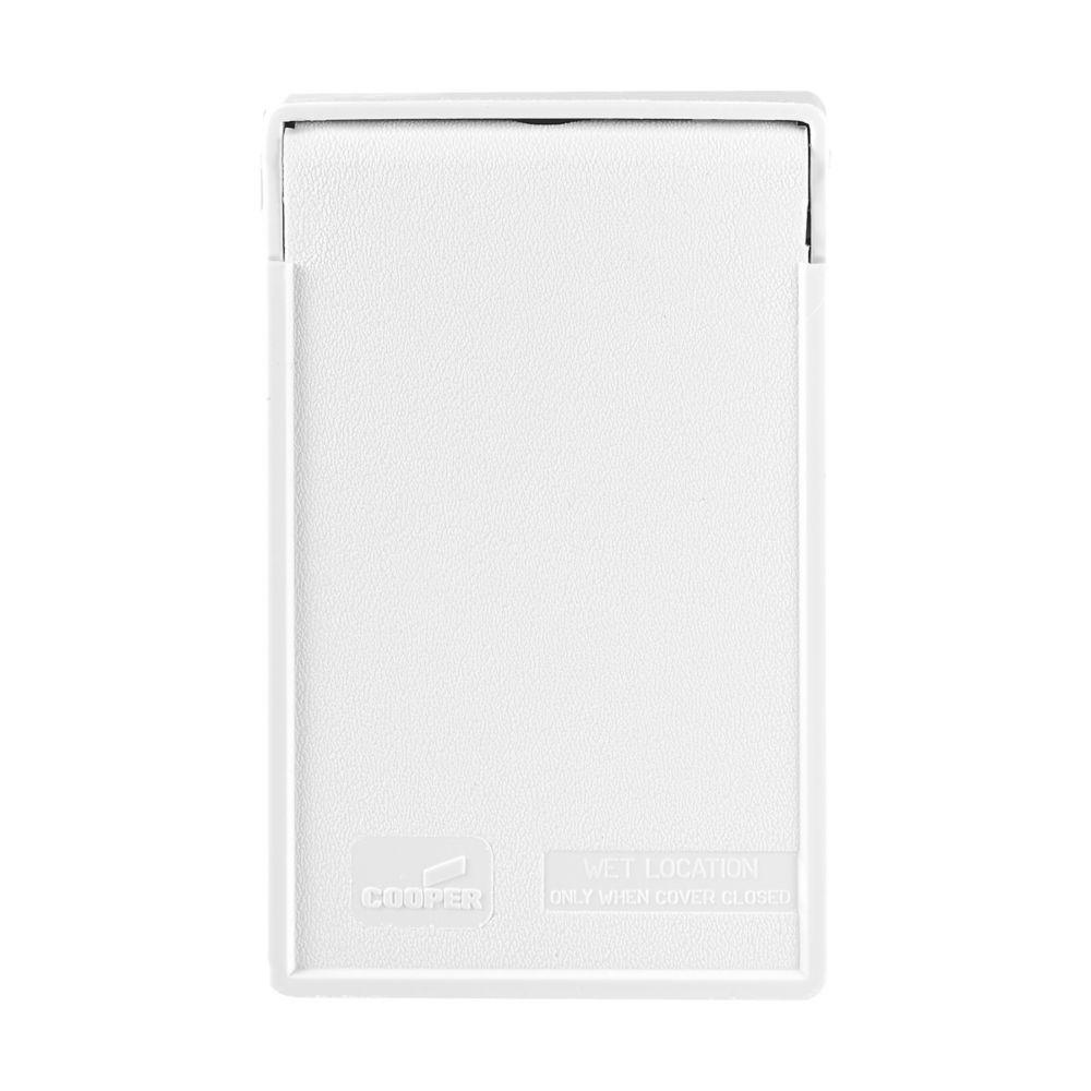 Cover 1G Dup Recp Wet Loc Vert Plas WH